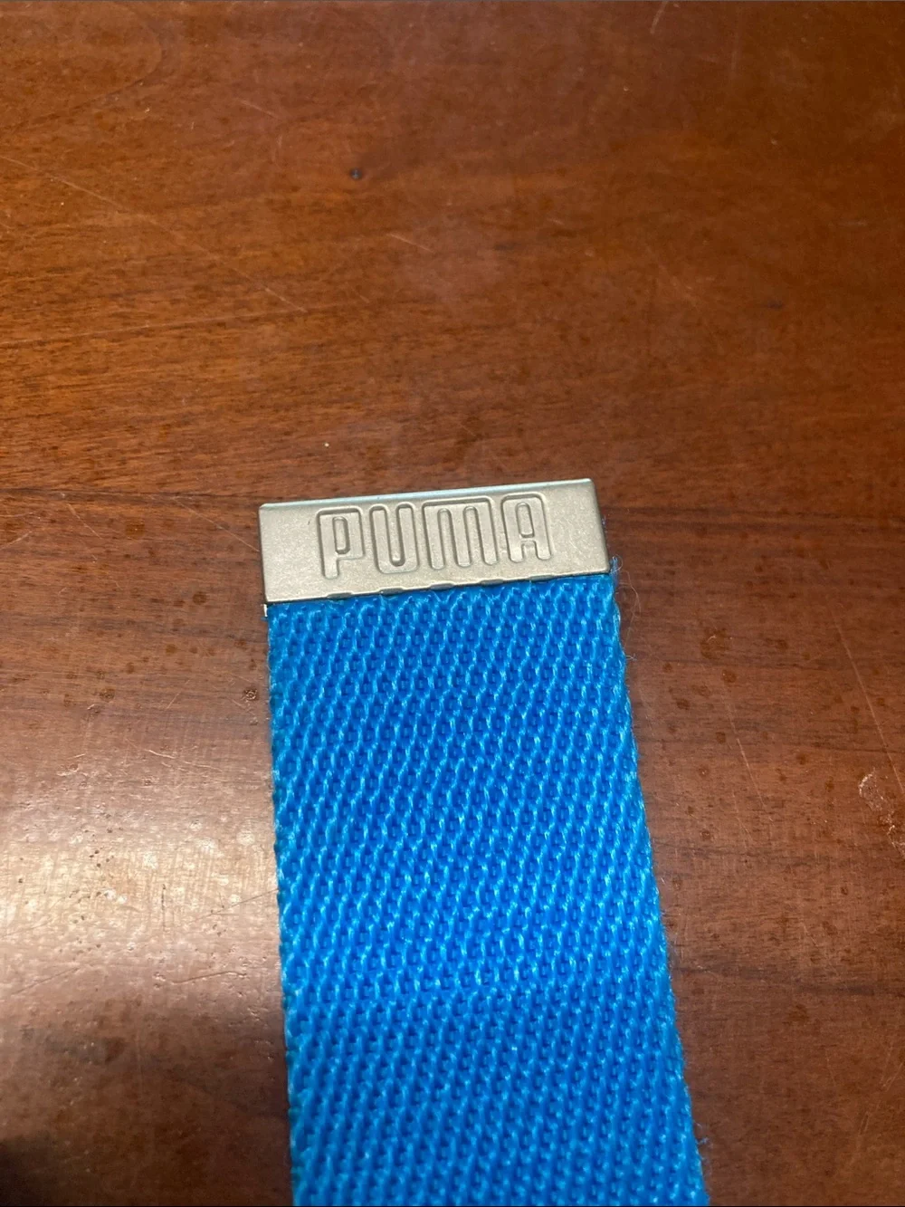 VTG Y2K PUMA With BUILT-IN Bottle OPENER Blue Web Belt 36”Metal Golf Buckle